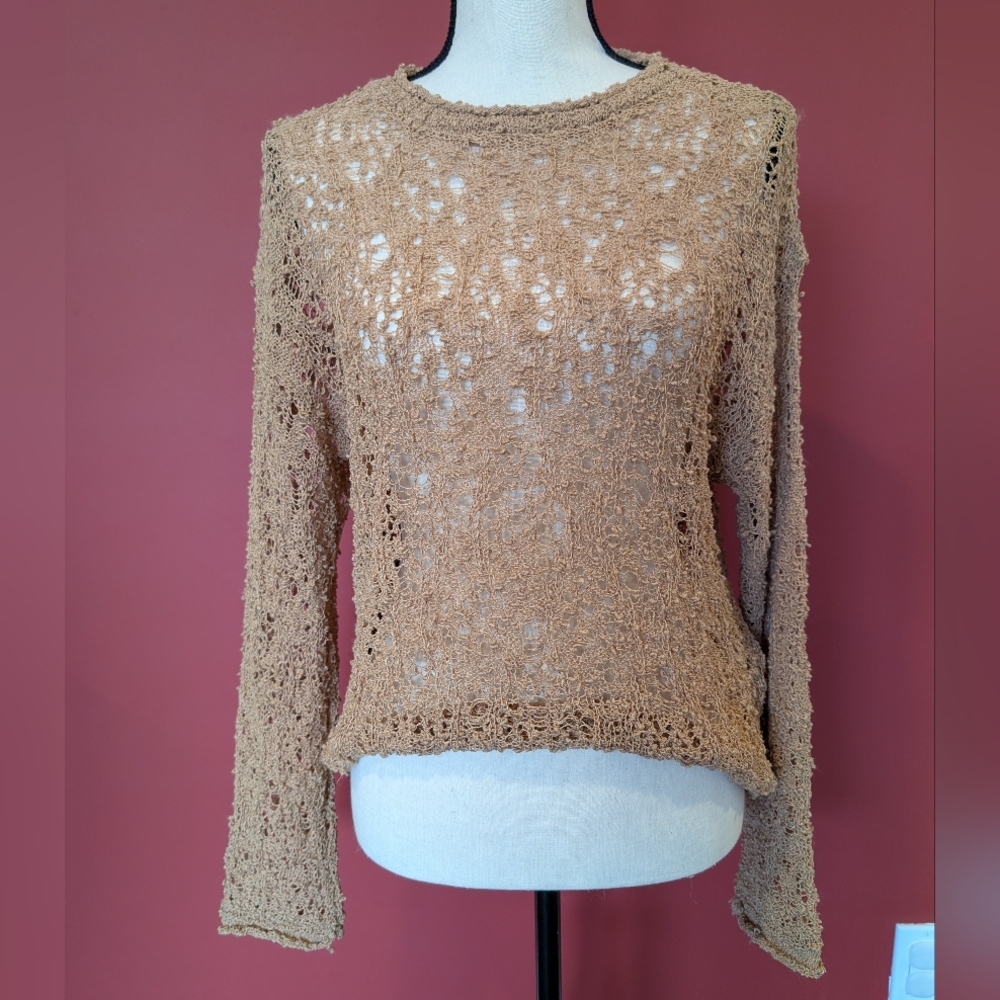 🌹NWOT🌹Zara Beige Crochet Knit Top